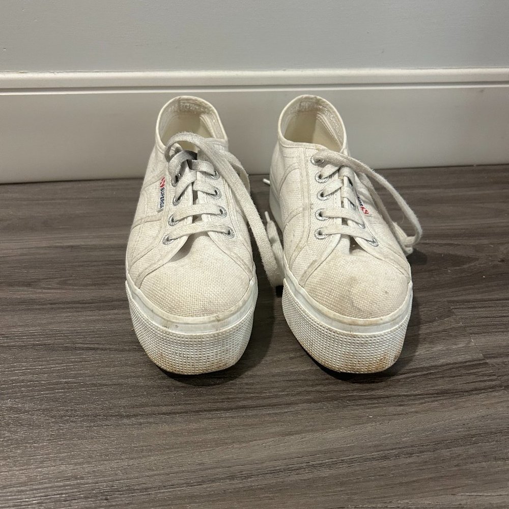 Superga White Platform Sneakers